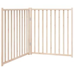 Barri&egrave;re de s&eacute;curit&eacute; pour chien animaux de compagnie pliable 2 panneaux 160 cm bois sapin massif ma
