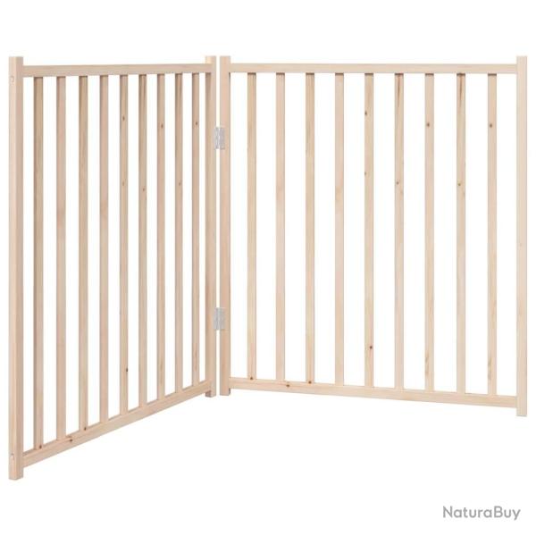 Barri�re de s�curit� pour chien animaux de compagnie pliable 2 panneaux 160 cm bois sapin massif ma