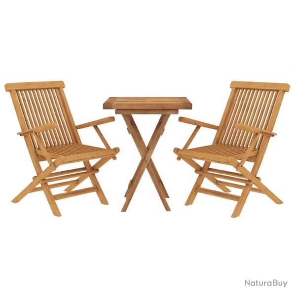 Ensemble de salle � manger de jardin meuble ext�rieur 3 pi�ces bois de teck massif 02_0013603
