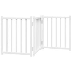 Barri&egrave;re de s&eacute;curit&eacute; pour chien animaux de compagnie pliable 3 panneaux 150 cm bois sapin massif bl