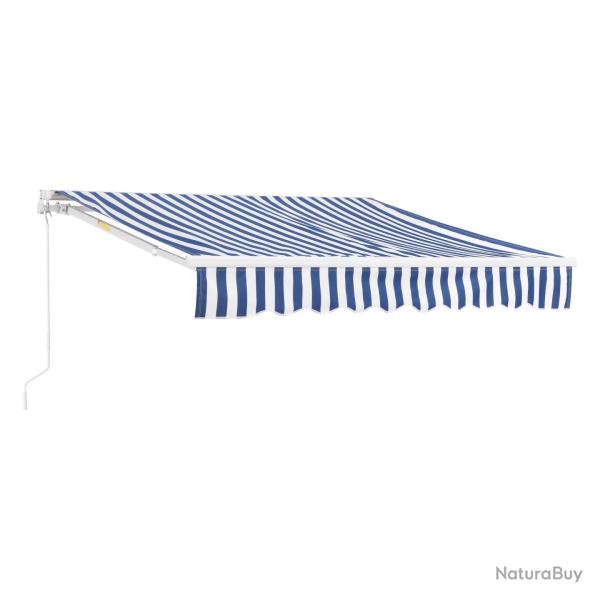 Store banne avec manivelle 250 x 200 cm bleu blanc 03_0008299