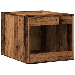 Meuble de bac &agrave; liti&egrave;re pour chat vieux bois bois d'ing&eacute;nierie marron 02_0043346