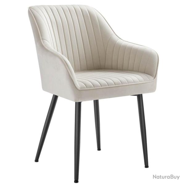 Chaise de salle � manger fauteuil si�ge rembourr�e avec accoudoirs largeur d'assise 49 cm pieds en