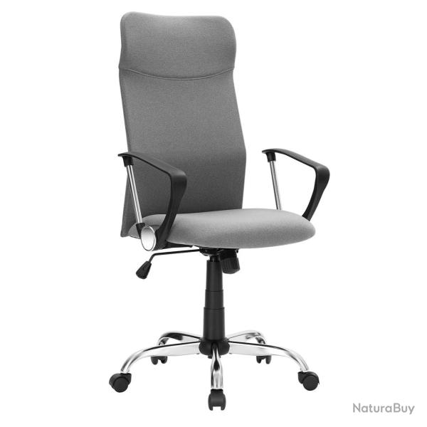 Fauteuil de bureau chaise ergonomique si�ge rembourr� pivotant en tissu hauteur r�glable m�canisme