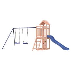 Aire de jeux d'ext&eacute;rieur escalade balan&ccedil;oires toboggan portiques robuste jeux jardin 505 x 186 x 21