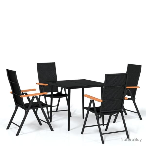 Ensemble de salle � manger de jardin meuble ext�rieur 5 pi�ces noir 02_0013848
