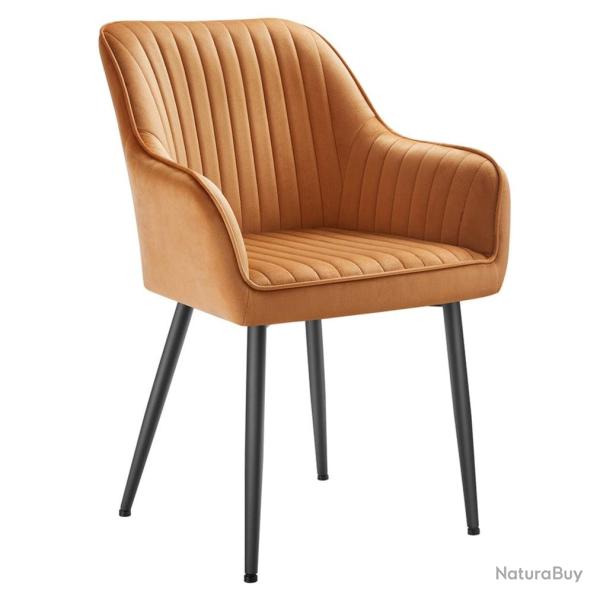 Chaise de salle � manger fauteuil si�ge rembourr�e avec accoudoirs largeur d'assise 49 cm pieds en