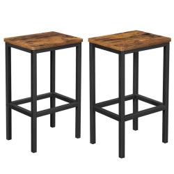 Lot de 2 chaises de bar tabourets hauts de style industriel pour cuisine salle &agrave; manger salon 40 x