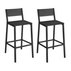 Tabourets de bar lot de 2 chaises hautes si&egrave;ges cuisine salle &agrave; manger style industriel gris 12_000