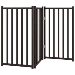 Barri&egrave;re de s&eacute;curit&eacute; pour chien animaux de compagnie pliable 3 panneaux 150 cm bois sapin massif no