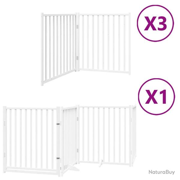 Barri�re de s�curit� pour chien animaux de compagnie porte pliable 10 panneaux bois de peuplier bla