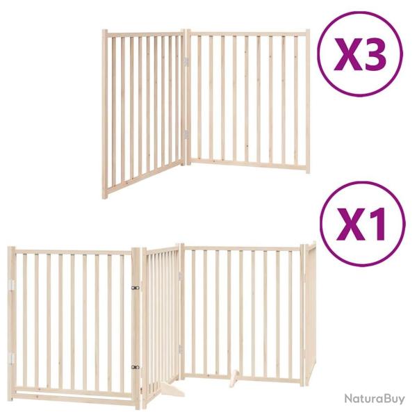Barri�re de s�curit� pour chien animaux de compagnie porte pliable 10 panneaux bois de peuplier mar