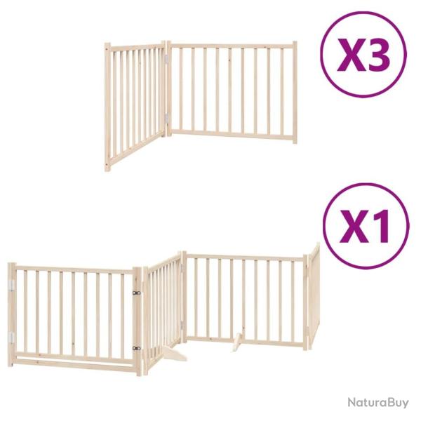 Barri�re de s�curit� pour chien animaux de compagnie porte pliable 10 panneaux bois de peuplier mar