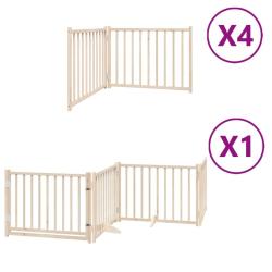 Barri&egrave;re de s&eacute;curit&eacute; pour chien animaux de compagnie porte pliable 12 panneaux bois de peuplier mar