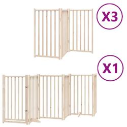 Barri&egrave;re de s&eacute;curit&eacute; pour chien animaux de compagnie porte pliable 15 panneaux bois de peuplier mar