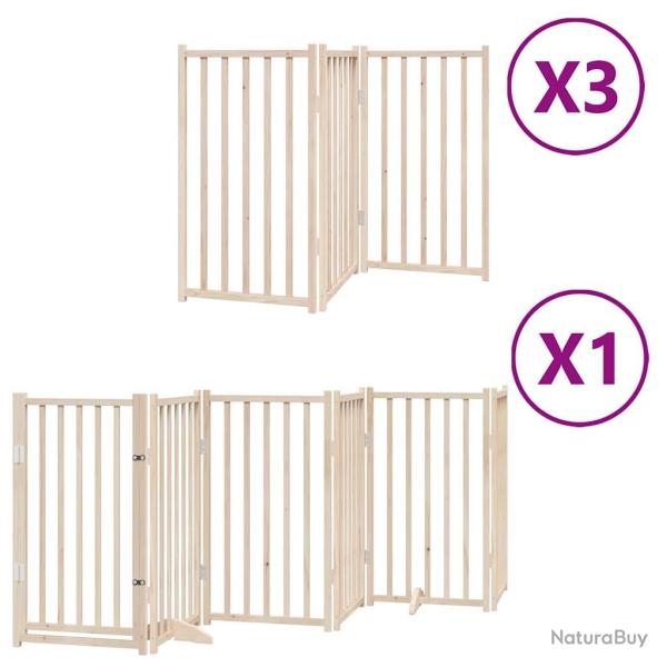 Barri�re de s�curit� pour chien animaux de compagnie porte pliable 15 panneaux bois de peuplier mar