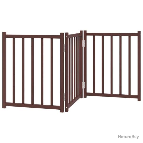 Barri�re de s�curit� pour chien animaux de compagnie pliable 3 panneaux 150 cm bois sapin massif ma