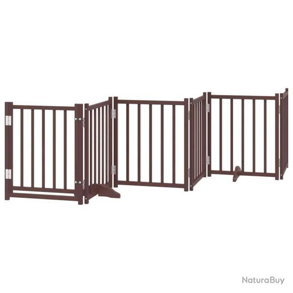 Barri�re de s�curit� pour chien animaux de compagnies avec porte 6 panneaux bois de sapin massif ma