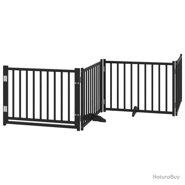 Barri�re de s�curit� pour chien animaux de compagnies avec porte 4 panneaux bois de sapin massif no