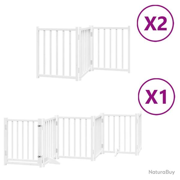 Barri�re de s�curit� pour chien animaux de compagnie porte pliable 12 panneaux bois de peuplier bla
