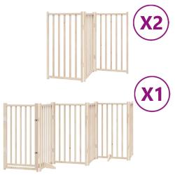 Barri&egrave;re de s&eacute;curit&eacute; pour chien animaux de compagnie porte pliable 12 panneaux bois de peuplier mar