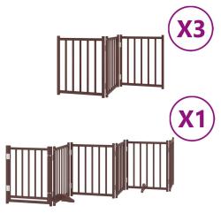 Barri&egrave;re de s&eacute;curit&eacute; pour chien animaux de compagnie porte pliable 15 panneaux bois de peuplier mar