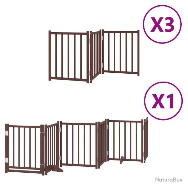 Barri�re de s�curit� pour chien animaux de compagnie porte pliable 15 panneaux bois de peuplier mar