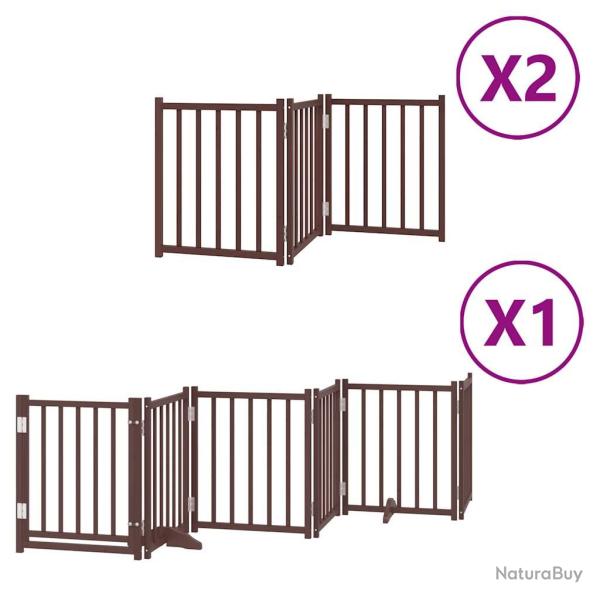 Barri�re de s�curit� pour chien animaux de compagnie porte pliable 12 panneaux bois de peuplier mar