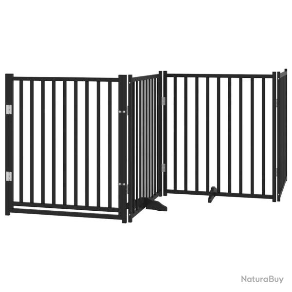 Barri�re de s�curit� pour chien animaux de compagnies avec porte 4 panneaux bois de sapin massif no