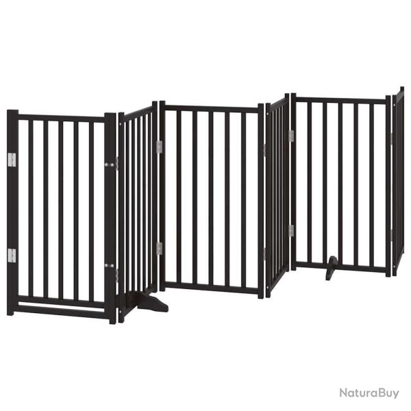 Barri�re de s�curit� pour chien animaux de compagnies avec porte 6 panneaux bois de sapin massif no
