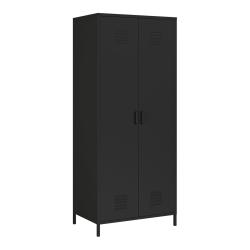 Armoire &eacute;tag&egrave;re 180 x 76 x 50 cm meuble de rangement m&eacute;tallique acier noir mat 03_0008916