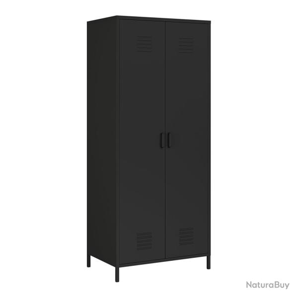 Armoire �tag�re 180 x 76 x 50 cm meuble de rangement m�tallique acier noir mat 03_0008916