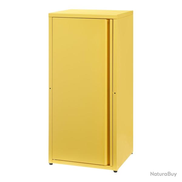 Armoire �tag�re meuble de rangement 88 x 40 x 35 cm m�tallique acier jaune 03_0008905