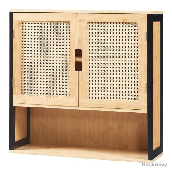 Armoire �tag�re meuble de rangement 60 x 60 x 20 cm murale de salle de bain beige 03_0008899