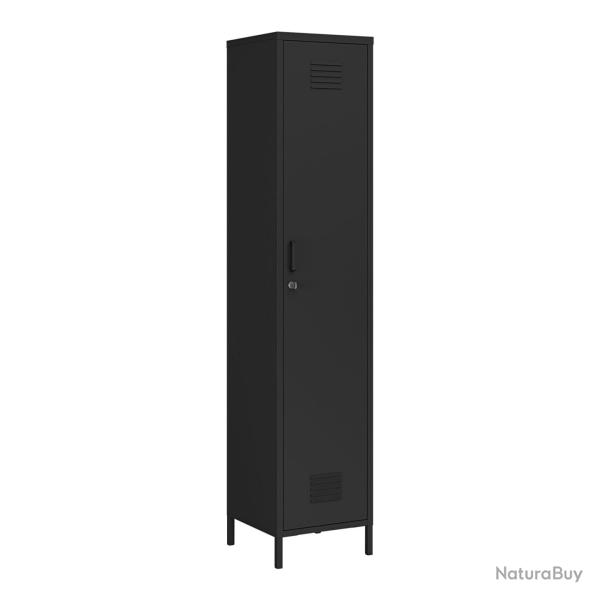 Armoire �tag�re meuble de rangement 180 x 38 x 38 cm m�tallique acier noir mat 03_0008914