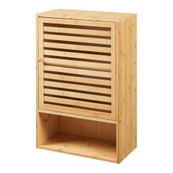 Armoire &eacute;tag&egrave;re meuble de rangement 60 x 40 x 20 cm murale de salle de bain bambou naturel 03_00088