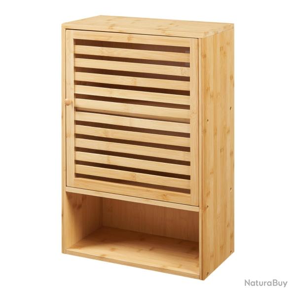 Armoire �tag�re meuble de rangement 60 x 40 x 20 cm murale de salle de bain bambou naturel 03_00088