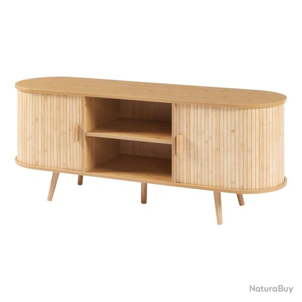 Buffet commode meuble de rangement 140 x 40 x 56 cm salon entr� chambre avec portes coulissantes MD
