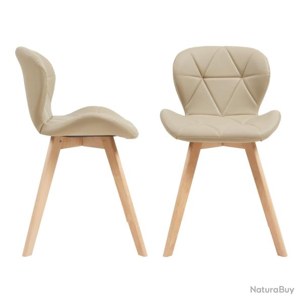 Lot de 2 chaises de salle � manger 78 x 47 x 52 cm salon design moderne cuisine beige 03_0009635