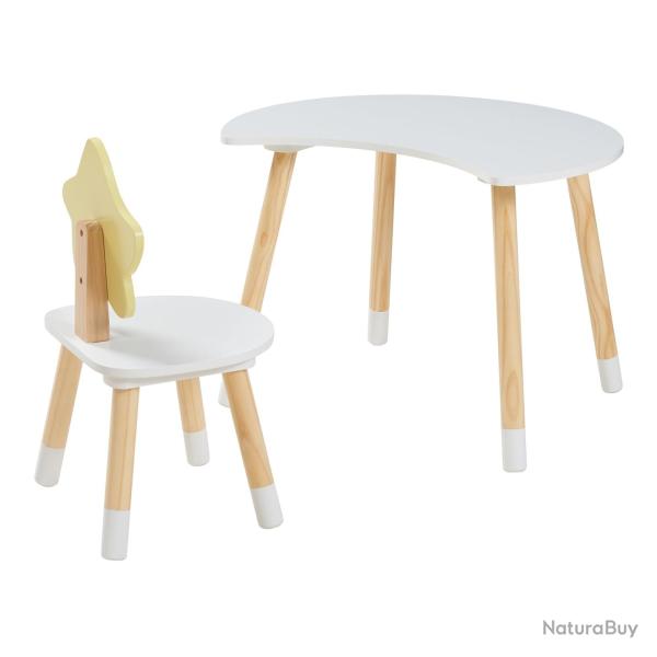 Bureau table poste de travail 44 x 60 x 50 cm pour enfant avec chaise blanc 03_0009062