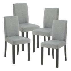 Lot de 4 chaises de salle &agrave; manger 89 x 43 x 54 cm moderne design robuste gris clair 03_0009829