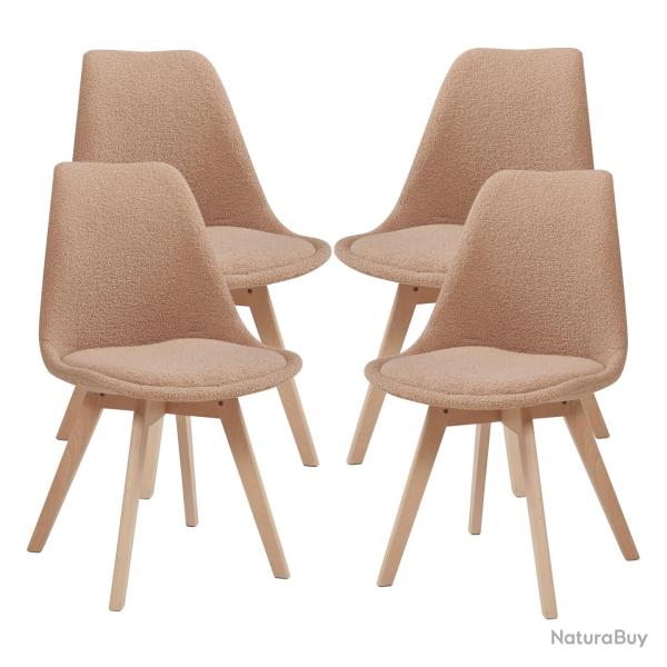 Lot de 4 chaises de salle � manger 82 x 49 x 54 cm moderne design robuste boucl� taupe 03_0009824