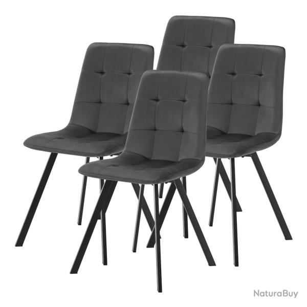 Lot de 4 chaises de salle � manger moderne design robuste 89 x 44 x 54 cm gris fonc� 03_0009841