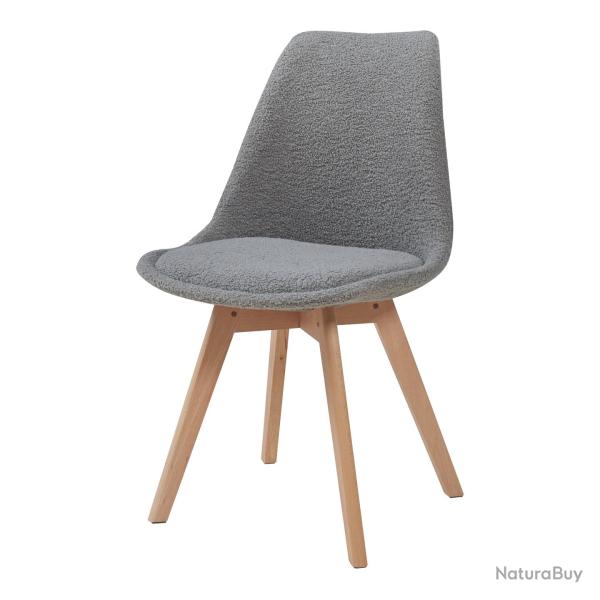 Lot de 2 chaises de salle � manger salon design moderne cuisine boucl� gris 03_0009612