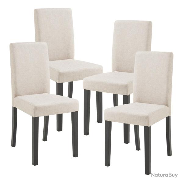 Lot de 4 chaises de salle � manger 89 x 43 x 54 cm moderne design robuste beige 03_0009828