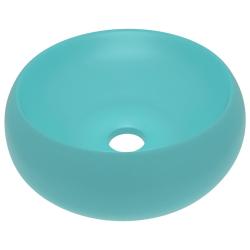 Lavabo rond de luxe 40x15 cm c&eacute;ramique vert clair mat 02_0002744