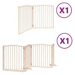 Barri&egrave;re de s&eacute;curit&eacute; pour chien animaux de compagnie avec porte pliable 6 panneaux bois peuplier ma