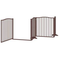 Barri&egrave;re de s&eacute;curit&eacute; pour chien animaux de compagnie porte pliable 10 panneaux bois de peuplier mar