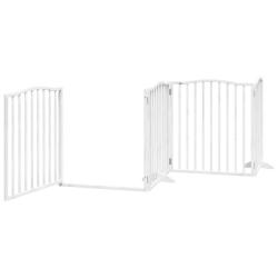 Barri&egrave;re de s&eacute;curit&eacute; pour chien animaux de compagnie porte pliable 12 panneaux bois de peuplier bla