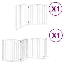 Barri&egrave;re de s&eacute;curit&eacute; pour chien animaux de compagnie porte pliable 6panneaux bois peuplier blanc 02